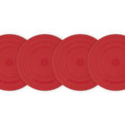 Le Creuset Silicone Set of 4 Coasters Lid Design 10cm CeriseCerise image number 1