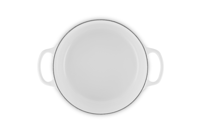 Le Creuset Cast Iron Signature Round Casserole 24cm White Marble image number 5