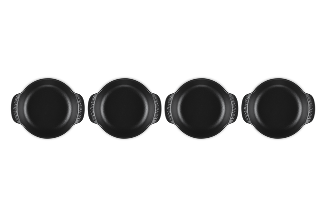 Le Creuset Cast Iron Gourmet Set of 4 Mini Braisers Bases 13cm Matte Black image number 4