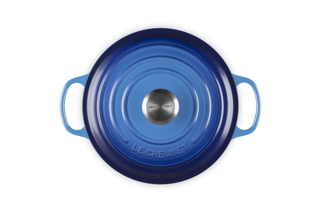 Le Creuset Cast Iron Signature Round Casserole 26cm Azure BlueAzure Blue image number 4