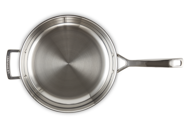3-ply Stainless Steel Uncoated Frying Pan with Helper Handle image number 4
