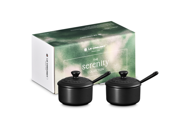 Le Creuset Serenity Stoneware Set of 2 Condiment Pots Matte BlackMatte Black image number 1
