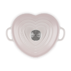Le Creuset Cast Iron Classic Shallow Heart Casserole with Stainless Steel Heart Knob 20cm Shell Pink image number 4