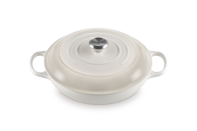 Le Creuset Cast Iron Signature Shallow Casserole 30cm MeringueMeringue image number 2