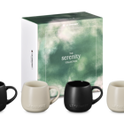 Le Creuset Serenity Stoneware Coupe Mug Set of 4 Matte Black & BriocheMatte Black & Brioche image number 1