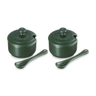 Le Creuset Serenity Stoneware Set of 2 Condiment Pots For&ecirc;tFor&ecirc;t image number 4