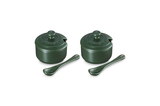 Le Creuset Serenity Stoneware Set of 2 Condiment Pots For&ecirc;tFor&ecirc;t image number 4
