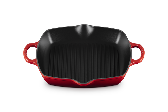 Le Creuset Cast Iron Signature Deep Square Grill 30cm CeriseCerise image number 2