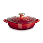 Le Creuset Cast Iron Classic Shallow Heart Casserole with Light Gold Heart Knob 20cm CeriseCerise image number 1