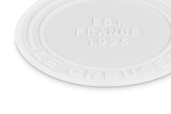 Le Creuset Silicone Set of 4 Coasters 1925 Design 10cm WhiteWhite image number 2