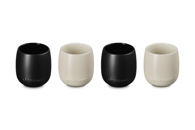 Le Creuset Serenity Stoneware Tumblers Set of 4 Matte Black & BriocheMatte Black & Brioche image number 3