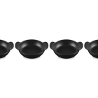 Le Creuset Cast Iron Gourmet Set of 4 Mini Braisers Bases 13cm Matte Black image number 2
