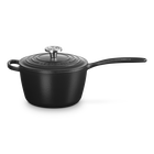 Le Creuset Cast Iron Signature Saucepan 18cm Matte BlackMatte Black image number 1