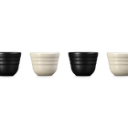 Le Creuset Serenity Stoneware Footless Egg Cups Set of 4 Matte Black & BriocheMatte Black & Brioche image number 5