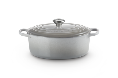 Le Creuset Cast Iron Signature Oval Casserole 35cm Mist Grey