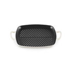 Le Creuset Cast Iron Signature Shallow Rectangular Grill 30cm MeringueMeringue image number 3