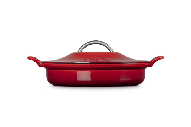 Le Creuset Cast Iron Classic Modern Heritage Shallow Casserole 28cm CeriseCerise image number 3