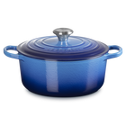 Le Creuset Cast Iron Signature Round Casserole 26cm Azure BlueAzure Blue image number 1