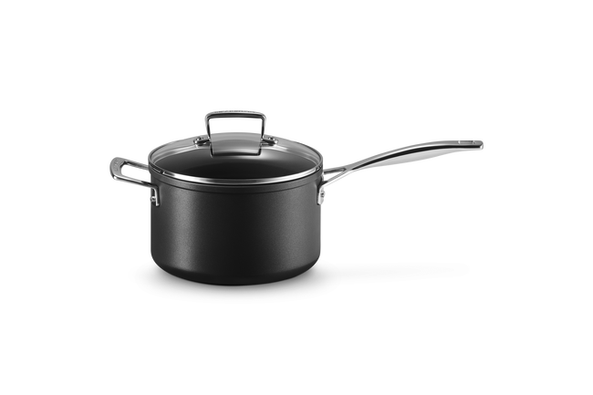 Le Creuset Toughened Non-Stick Saucepan with Glass Lid & Helper Handle image number 1