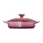 Le Creuset Cast Iron Classic Shallow Heart Casserole with Light Gold Heart Knob 20cm Berry image number 3