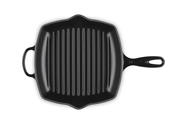 Le Creuset Cast Iron Signature Square Skillet Grill 26cm OnyxOnyx image number 4