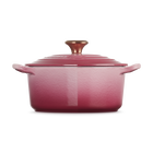 Le Creuset Cast Iron Classic Heart Casserole with Copper Knob 20cm Berry image number 4