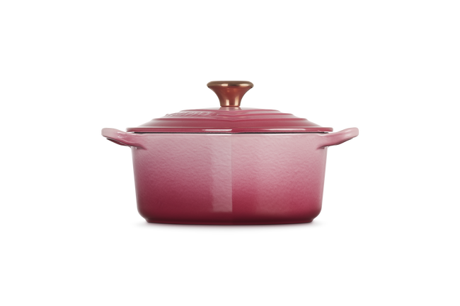Le Creuset Cast Iron Classic Heart Casserole with Copper Knob 20cm Berry image number 4