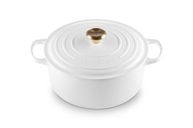 Le Creuset Cast Iron Signature Round Casserole 28cm WhiteWhite image number 2