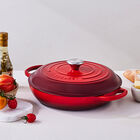 Le Creuset Cast Iron Signature Shallow Casserole 30cm CeriseCerise image number 6