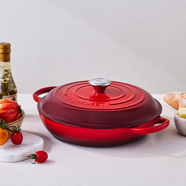 Le Creuset Cast Iron Signature Shallow Casserole 30cm CeriseCerise image number 6