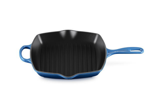 Le Creuset Cast Iron Signature Square Skillet Grill 26cm Azure BlueAzure Blue image number 2