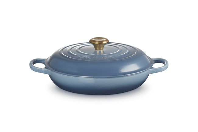 Le Creuset Cast Iron Signature Shallow Casserole 30cm ChambrayChambray image number 1