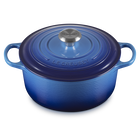 Le Creuset Cast Iron Signature Round Casserole 26cm Azure BlueAzure Blue image number 2