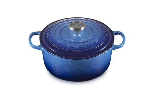 Le Creuset Cast Iron Signature Round Casserole 26cm Azure BlueAzure Blue image number 2