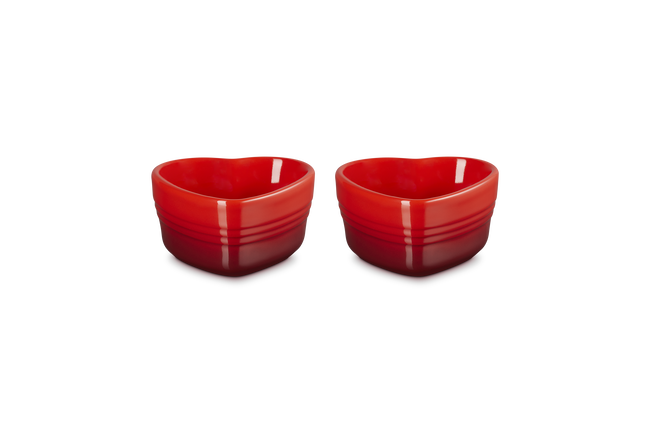 Stoneware Set of 2 Heart RamekinsCerise image number 2