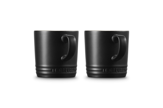 Le Creuset Stoneware Set of 2 London Mug 350ml Matte BlackMatte Black image number 3