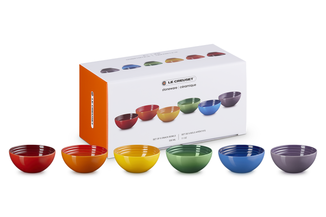 Stoneware Rainbow Set of 6 Vancouver Snack Bowls image number 1