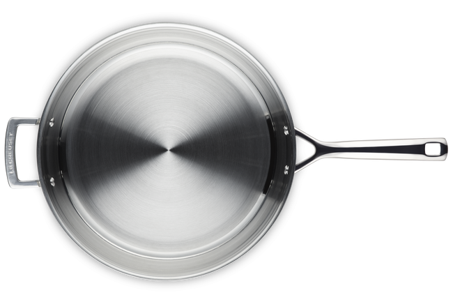 3-ply Stainless Steel Uncoated Frying Pan with Helper Handle 32cm image number 4