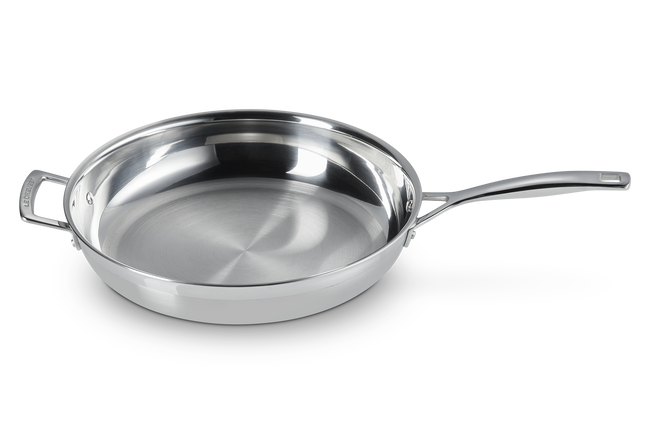 3-ply Stainless Steel Uncoated Frying Pan with Helper Handle 32cm image number 2