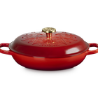 Le Creuset Signature Cast Iron Shallow Casserole L'Etoile Relief 30cm CeriseCerise image number 1