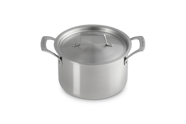 Le Creuset Essential 3-ply Stainless Steel 20cm Deep Casserole with Lid image number 2