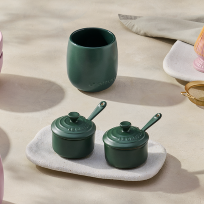 Le Creuset Serenity Stoneware Set of 2 Condiment Pots For&ecirc;tFor&ecirc;t image number 2