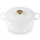 Le Creuset Cast Iron Signature Petal Round Casserole 26cm WhiteWhite image number 2