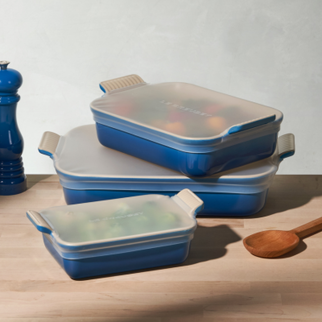Le Creuset Set of 3 Silicone Rectangular Stretch Lids image number 4