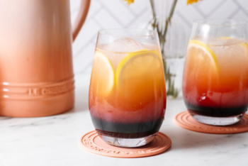 Charred Peach Blueberry Mojitos