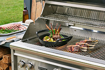 links to recipe for Grilled Lamb Crown Roast with Vegetables