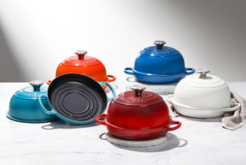multiple colors of the Le Creuset bread oven