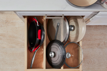 cookware in drawer