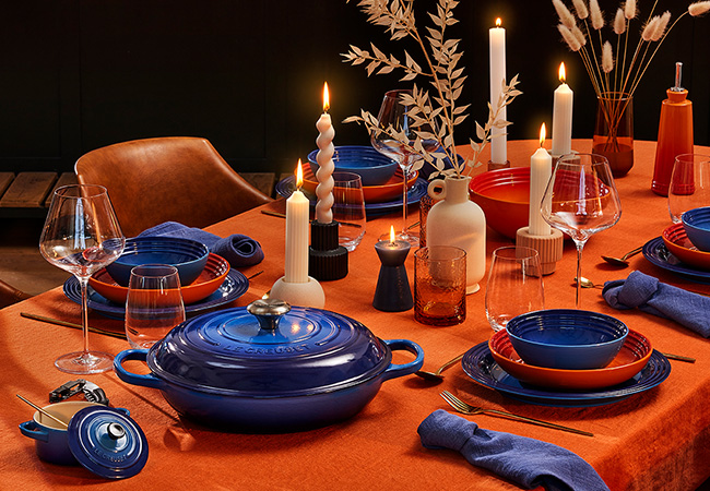 Azure and Volcanic Table Setting