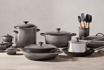 Large set of cookware in oyster grey